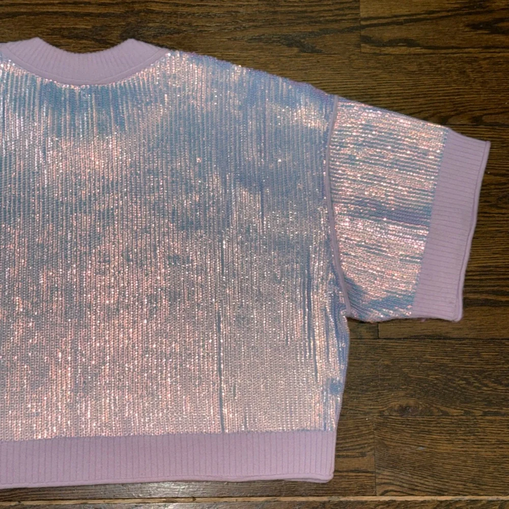Anthropologie The Goldie Crew-Neck Cashmere Blend Sequin Sweater - Picture 10 of 12